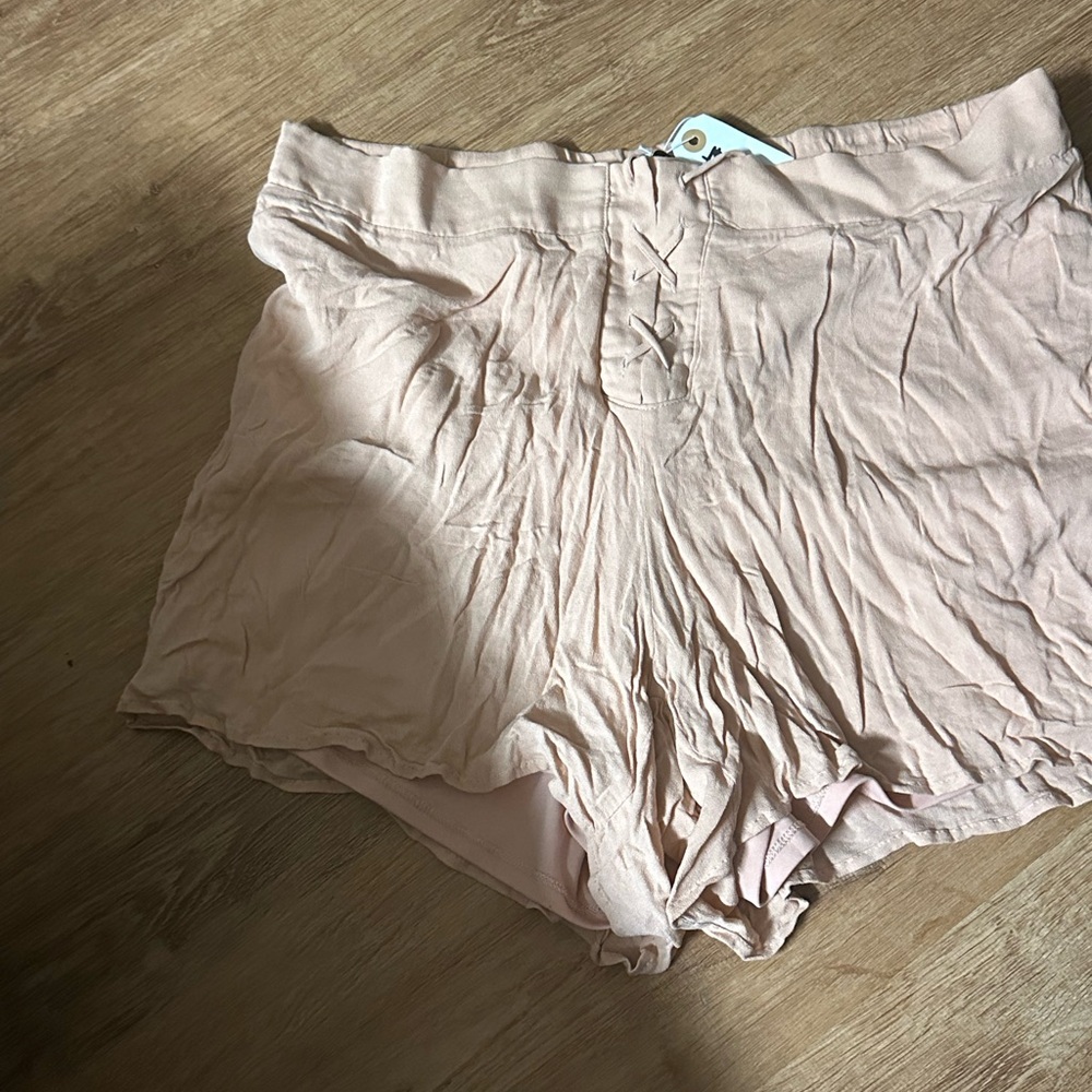Light Pink High-Waisted Shorts